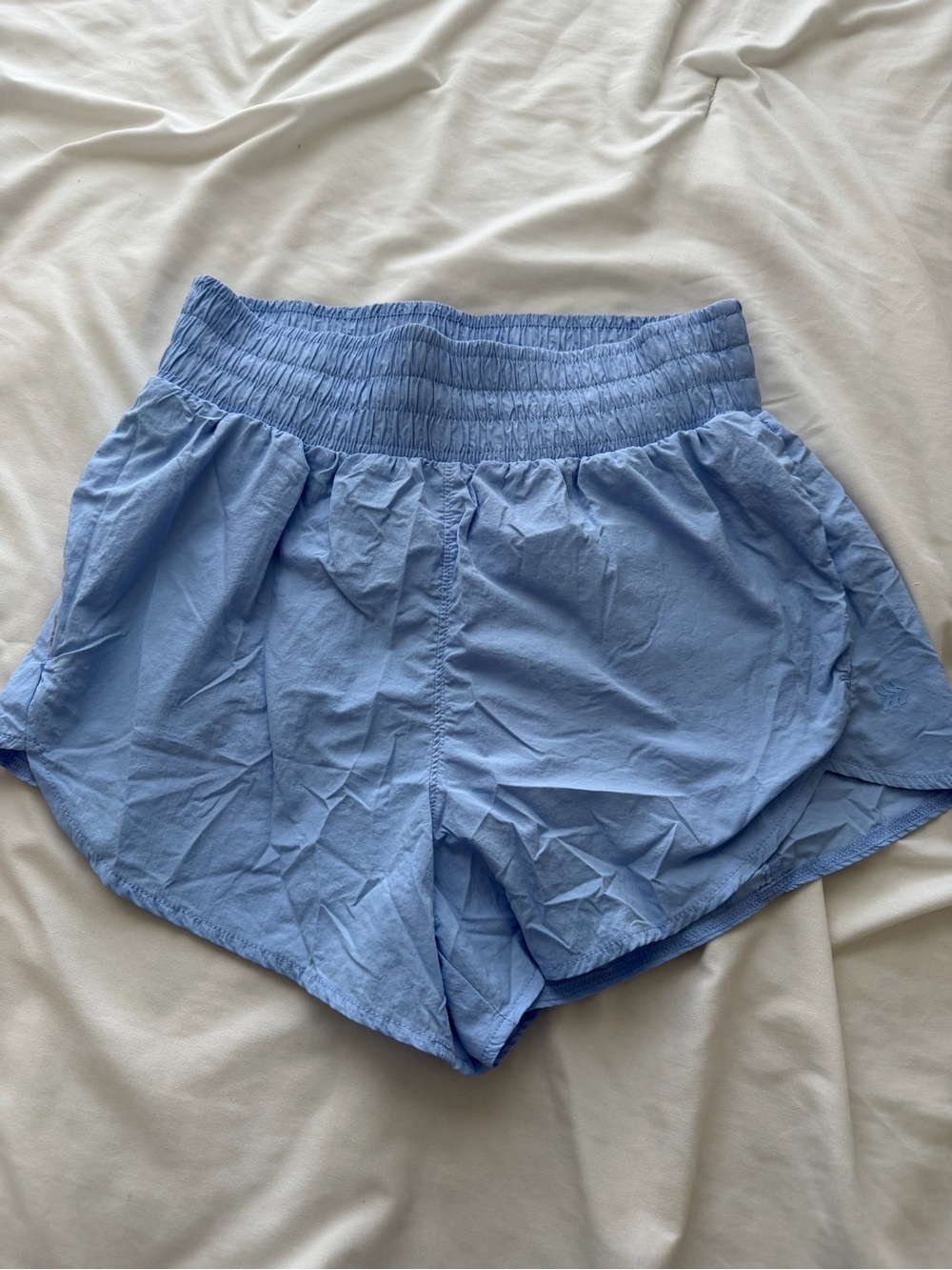 all in motion Light Blue Smocked-Waist Athletic Shorts